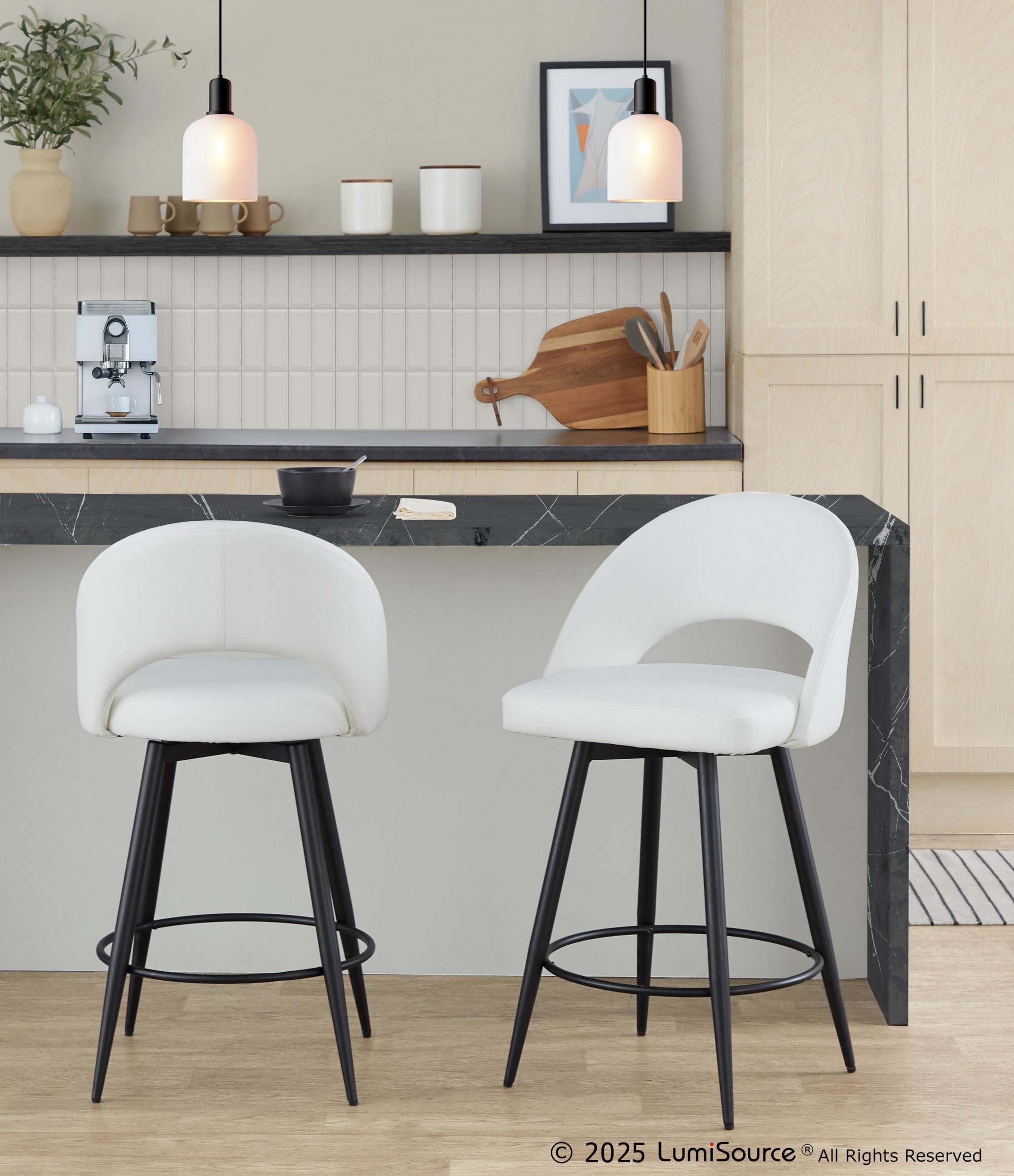 Renee Upholstered 26" Fixed-height Counter Stool - Set Of 2